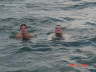 The boys swimming